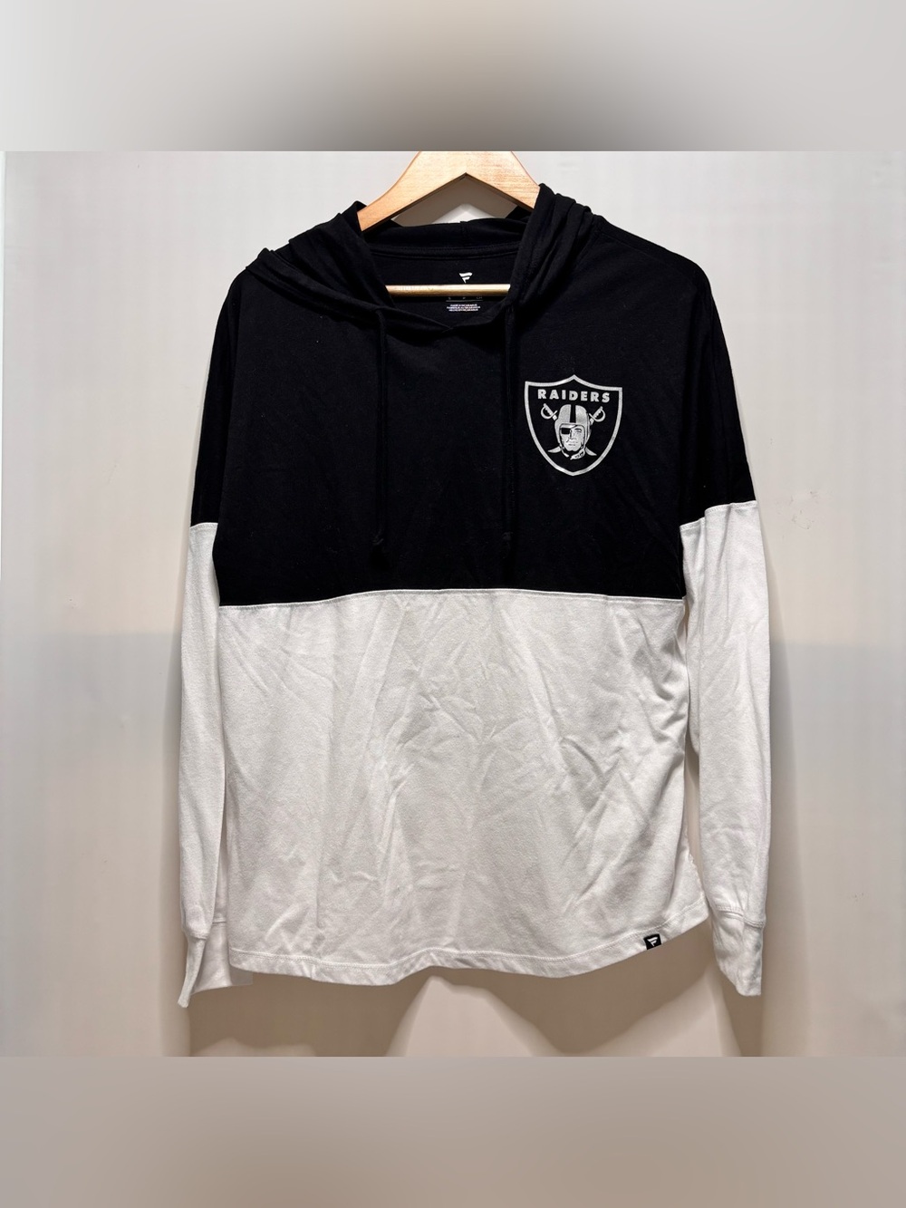 Fanatics Las Vegas Raiders Football Team NFL Black White Hoodie Shirt Womens S